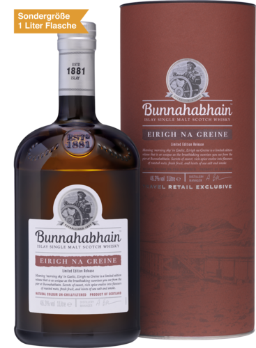 Bunnahahbhain "Eirigh Na Greine" Limited Edition Release Islay Single Malt Scotch (in Geschenk-Pack)